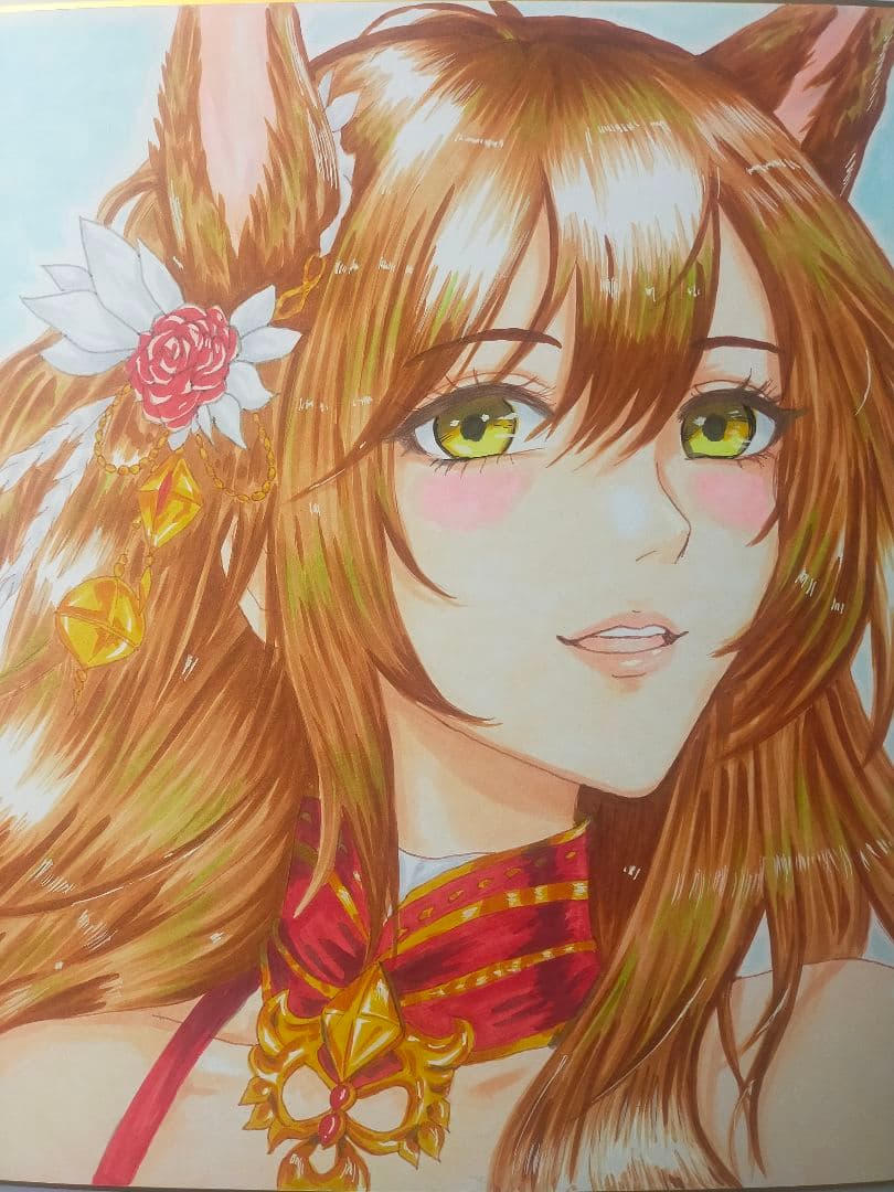 干支美人シリーズ「午」馬女子｜手描きオリジナル原画｜コピック｜大色紙