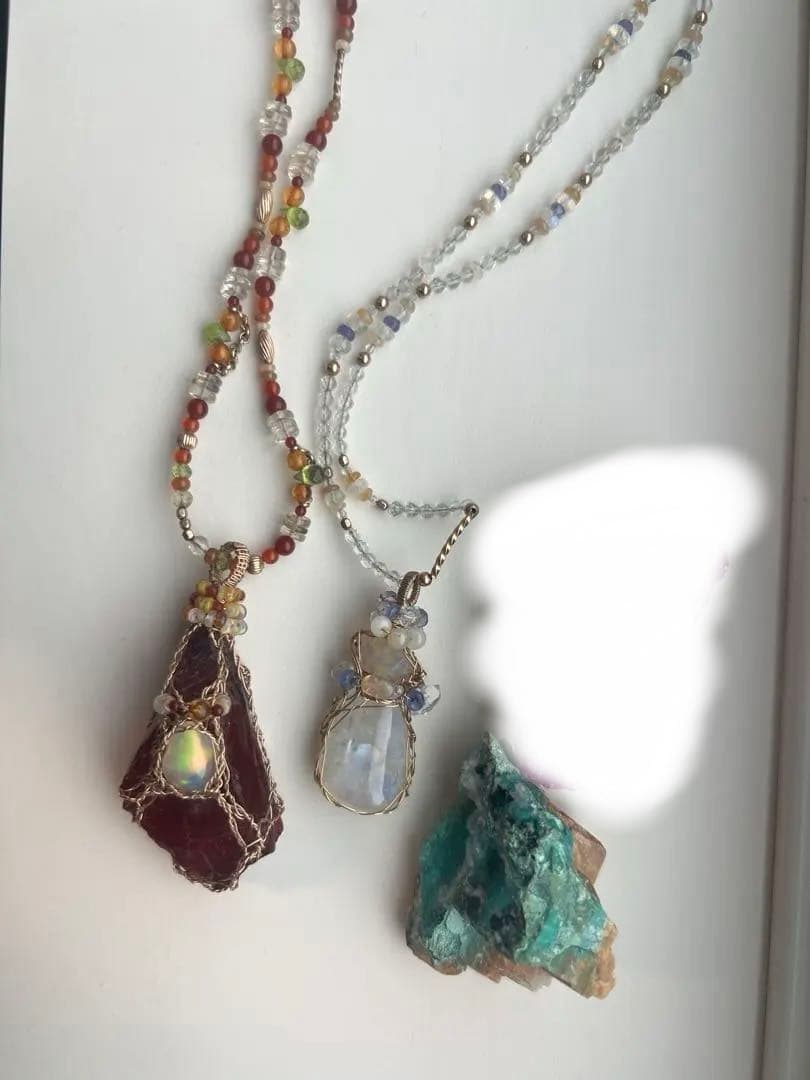 ハンドメイド天然石ネックレス　セット