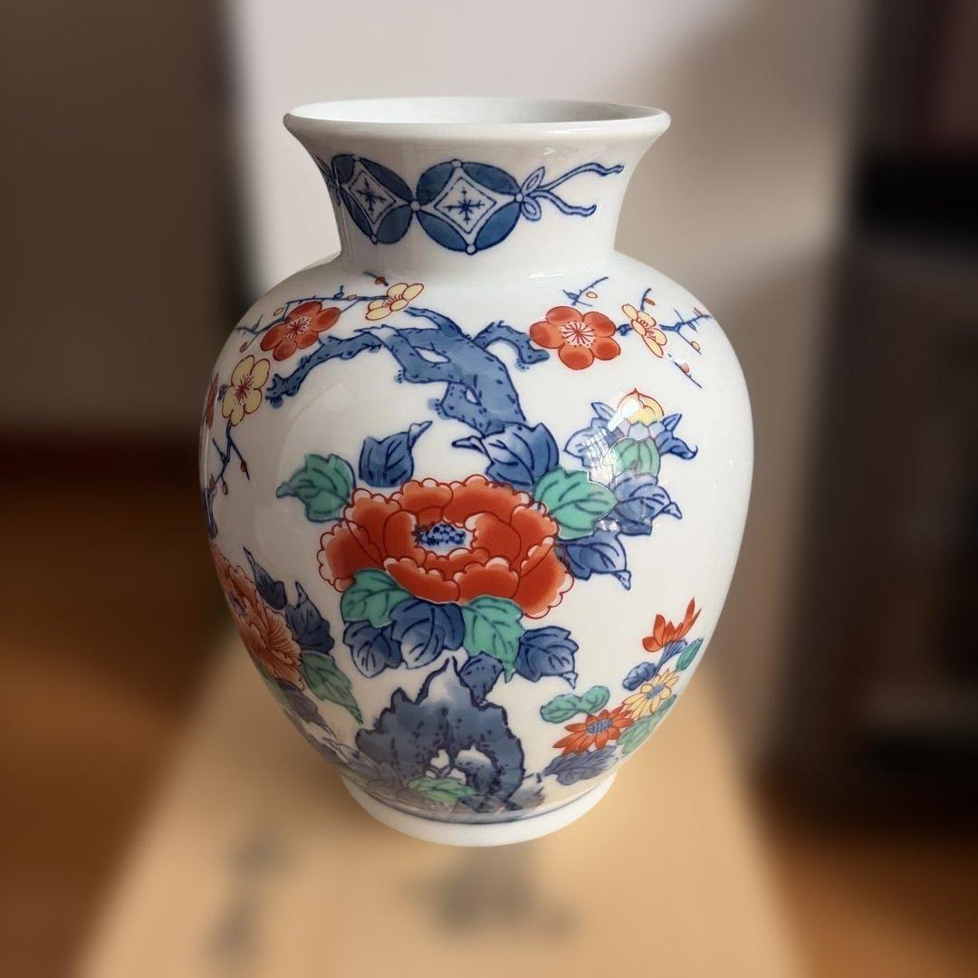 鍋島焼 花瓶 新品 木箱付き - メルカリ