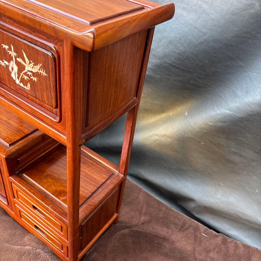 小ダンス　茶箪笥　花梨？　螺鈿細工　飾り棚