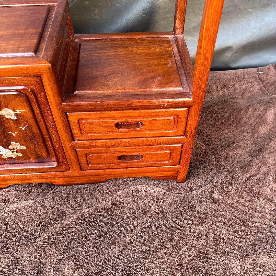 小ダンス　茶箪笥　花梨？　螺鈿細工　飾り棚
