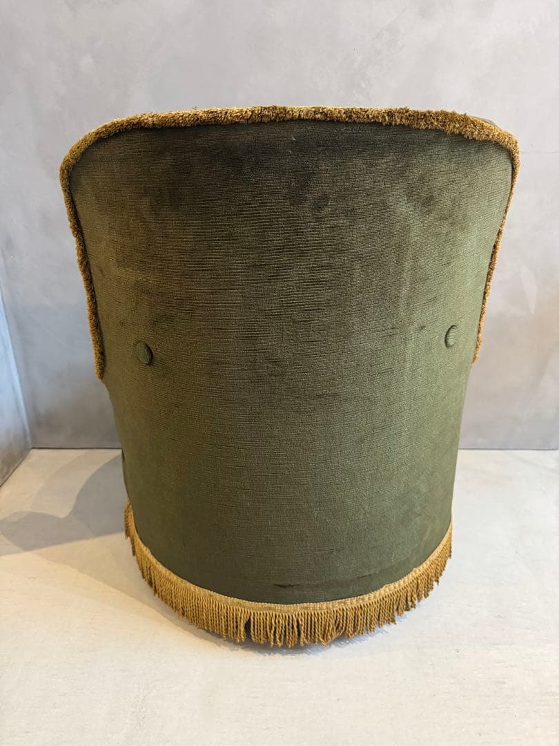 希少⭐︎イギリスビンテージ⭐︎オリーブグリーン フリンジ付き1人掛けソファ⭐︎ 2脚