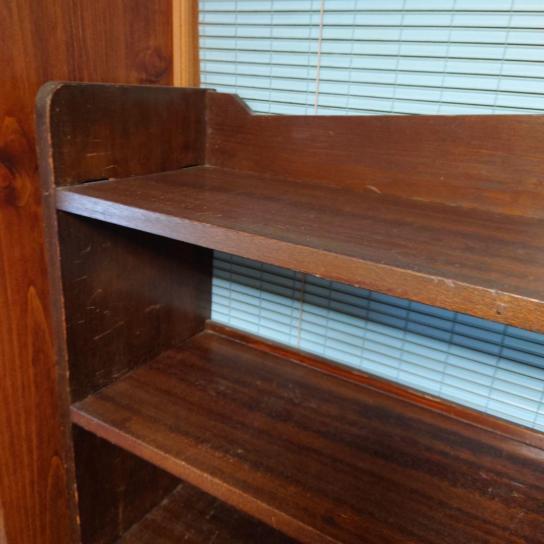 木製　本棚 ブラウン　日本製　特注品　オーダーメイド　国産　寄木　木組み　骨董