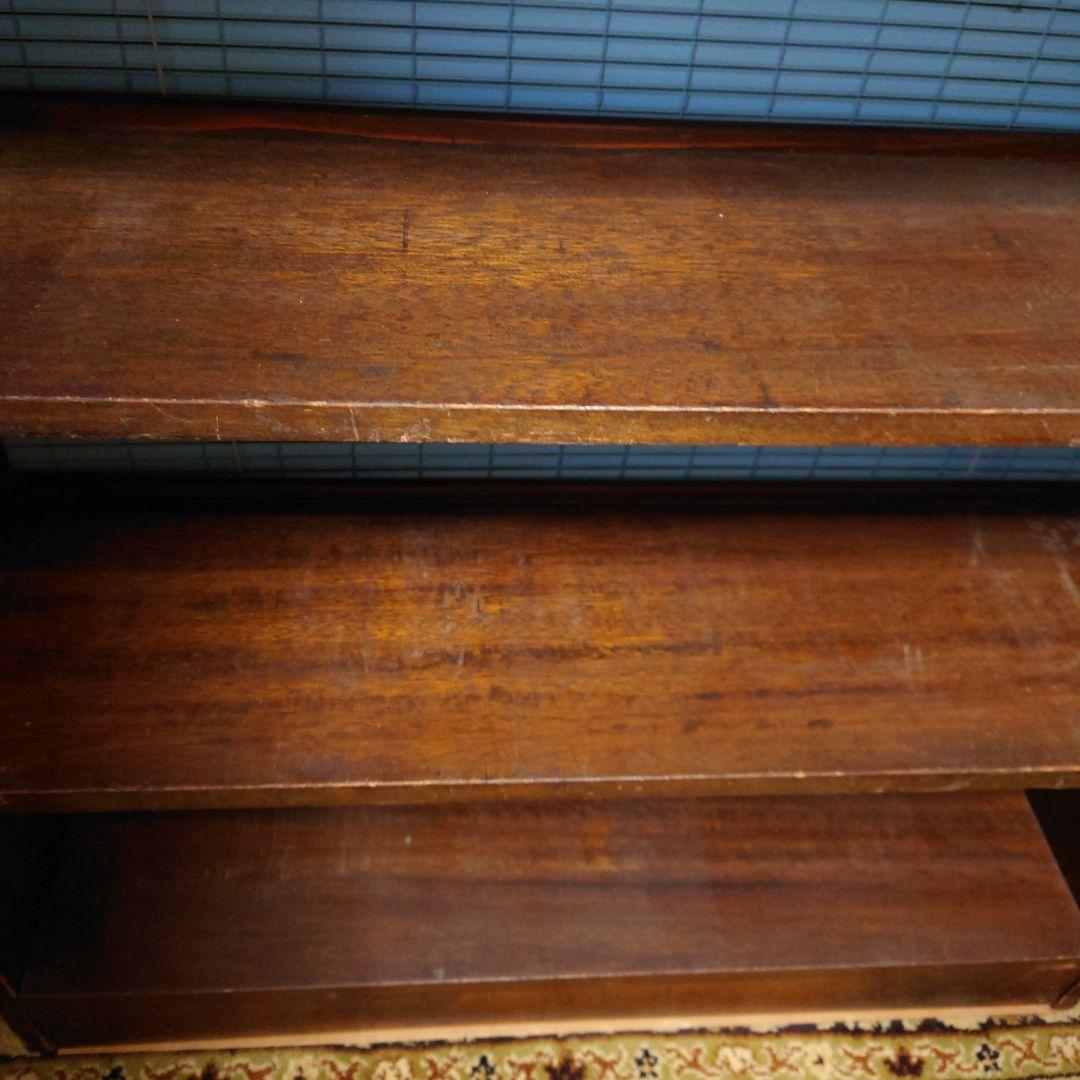 木製　本棚 ブラウン　日本製　特注品　オーダーメイド　国産　寄木　木組み　骨董