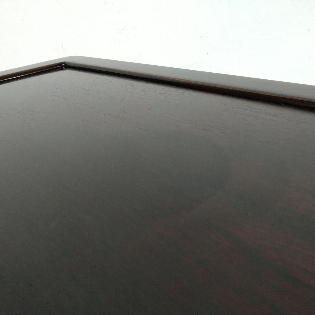 A668 紫檀シタン唐木 二重天 平卓 透かし彫り 香炉台 花台 飾り台 床の間