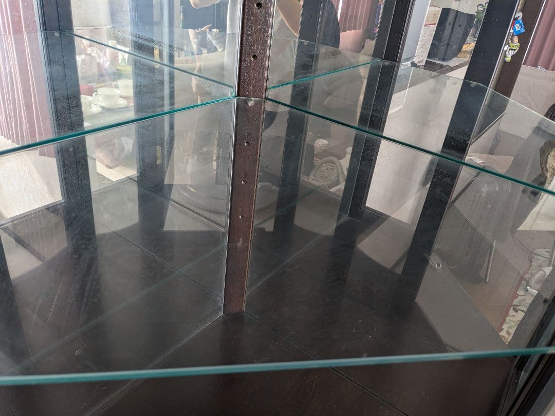 カリモク　アンティーク　コーナー　飾り棚　カップボード　キャビネット