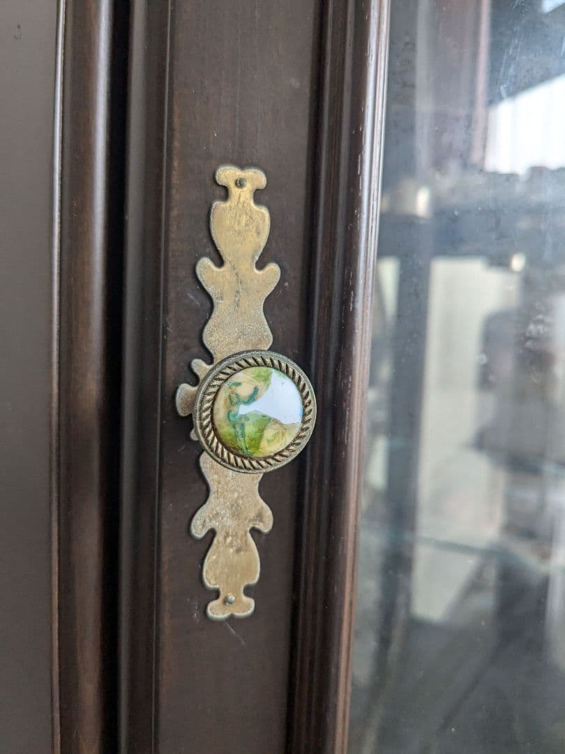 カリモク　アンティーク　コーナー　飾り棚　カップボード　キャビネット