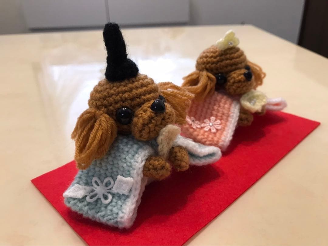 編みぐるみ♡トイプードル♡ひなまつり♡飾り♡インテリアコンパクト