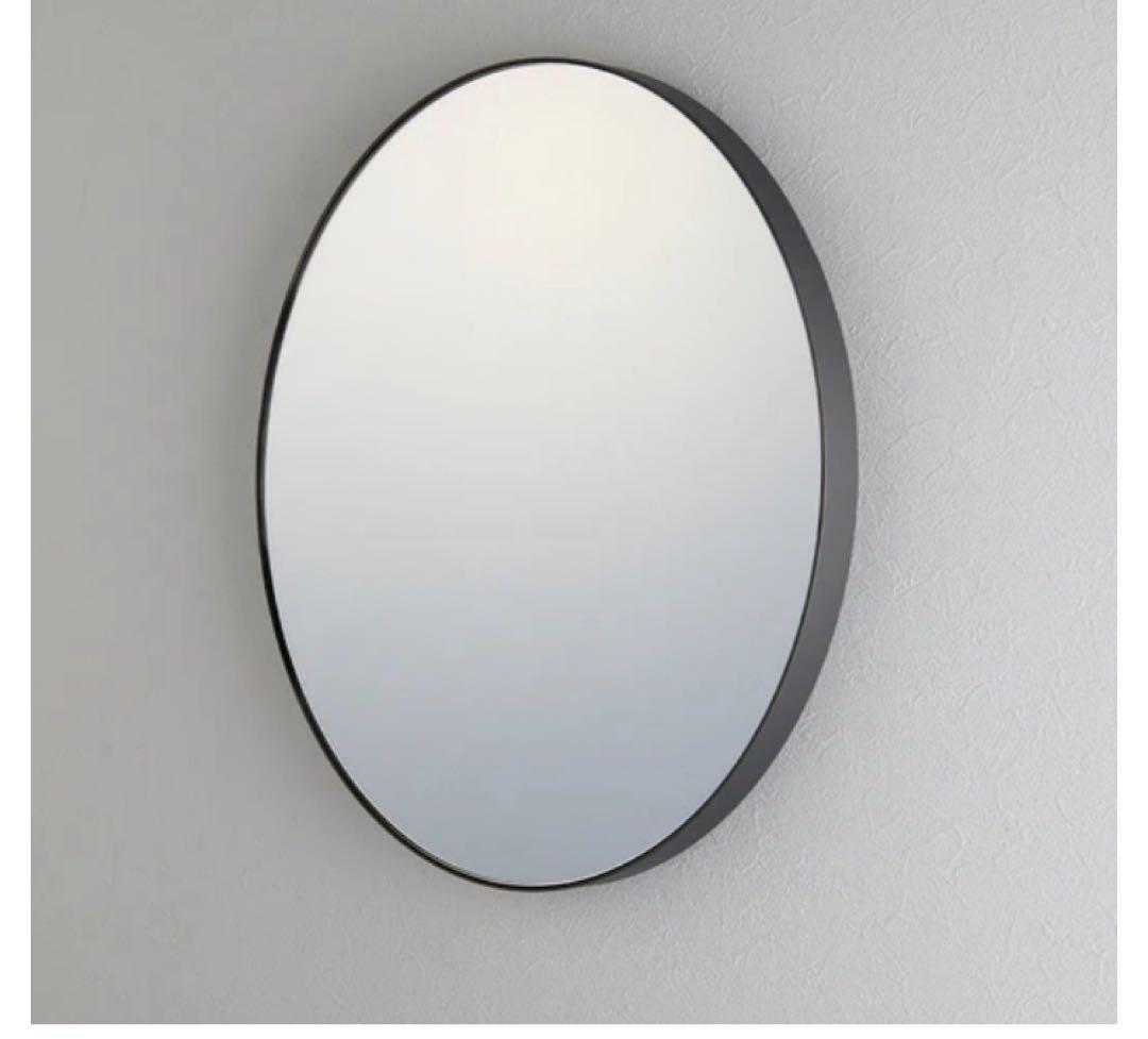 大幅SALE‼️マルーンミラー　円形鏡 壁掛け式　洗面所壁掛けミラー