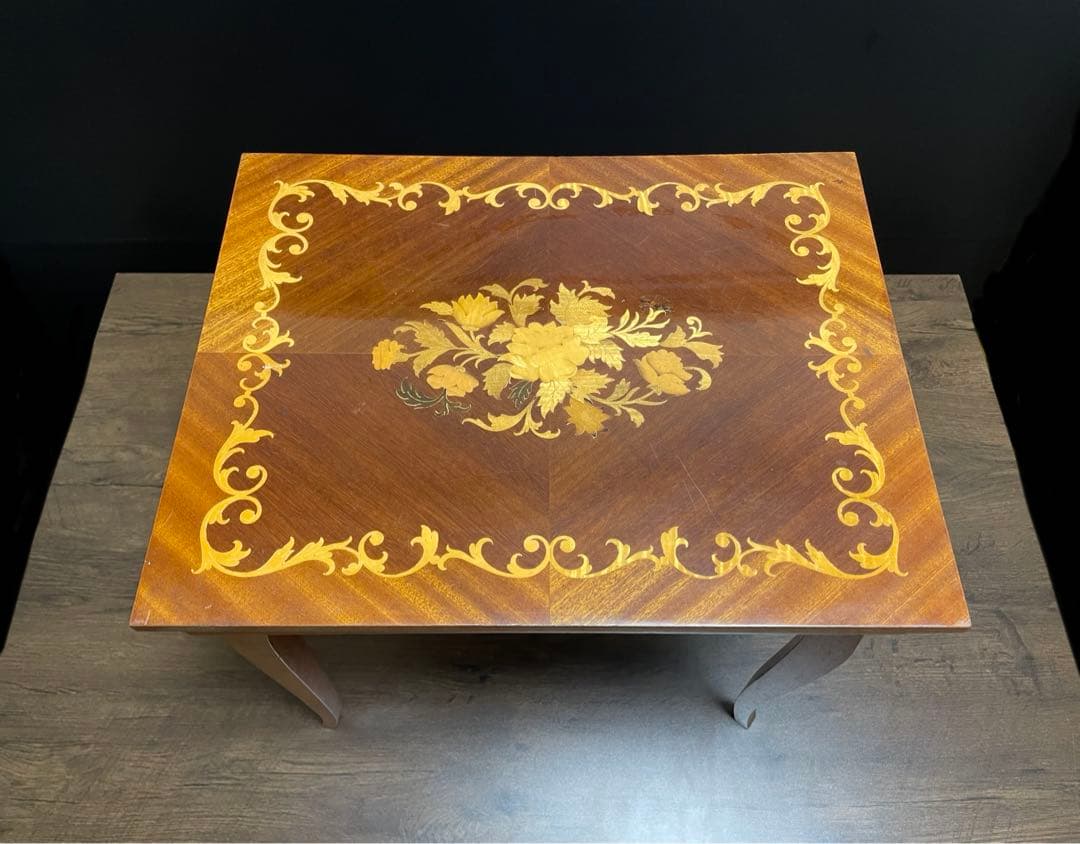 イタリア製　オルゴール付　ヴィンテージ　サイドテーブル