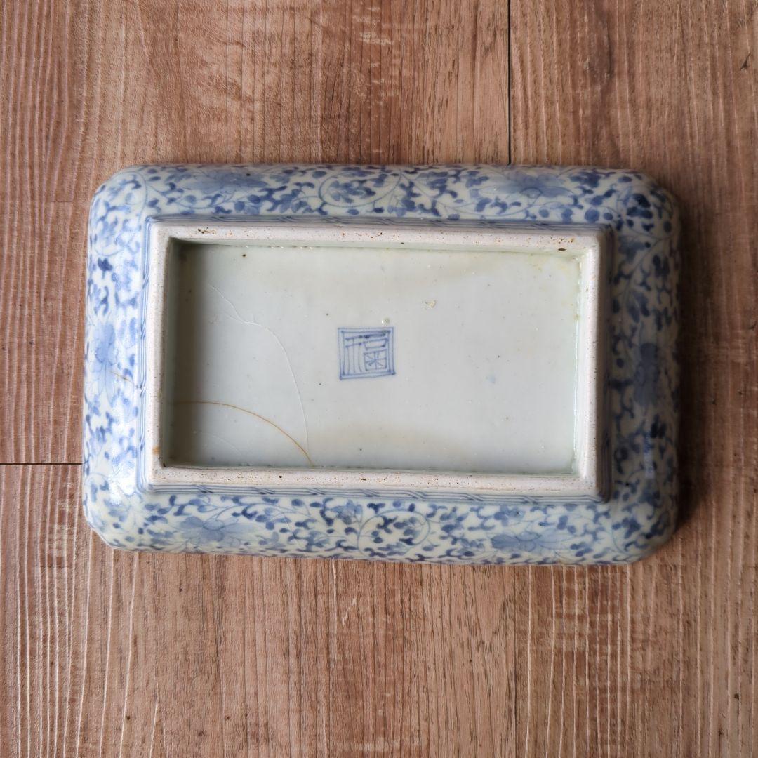 古伊万里 花唐草に松竹梅図 二重角福銘 江戸中期 角皿 - メルカリ