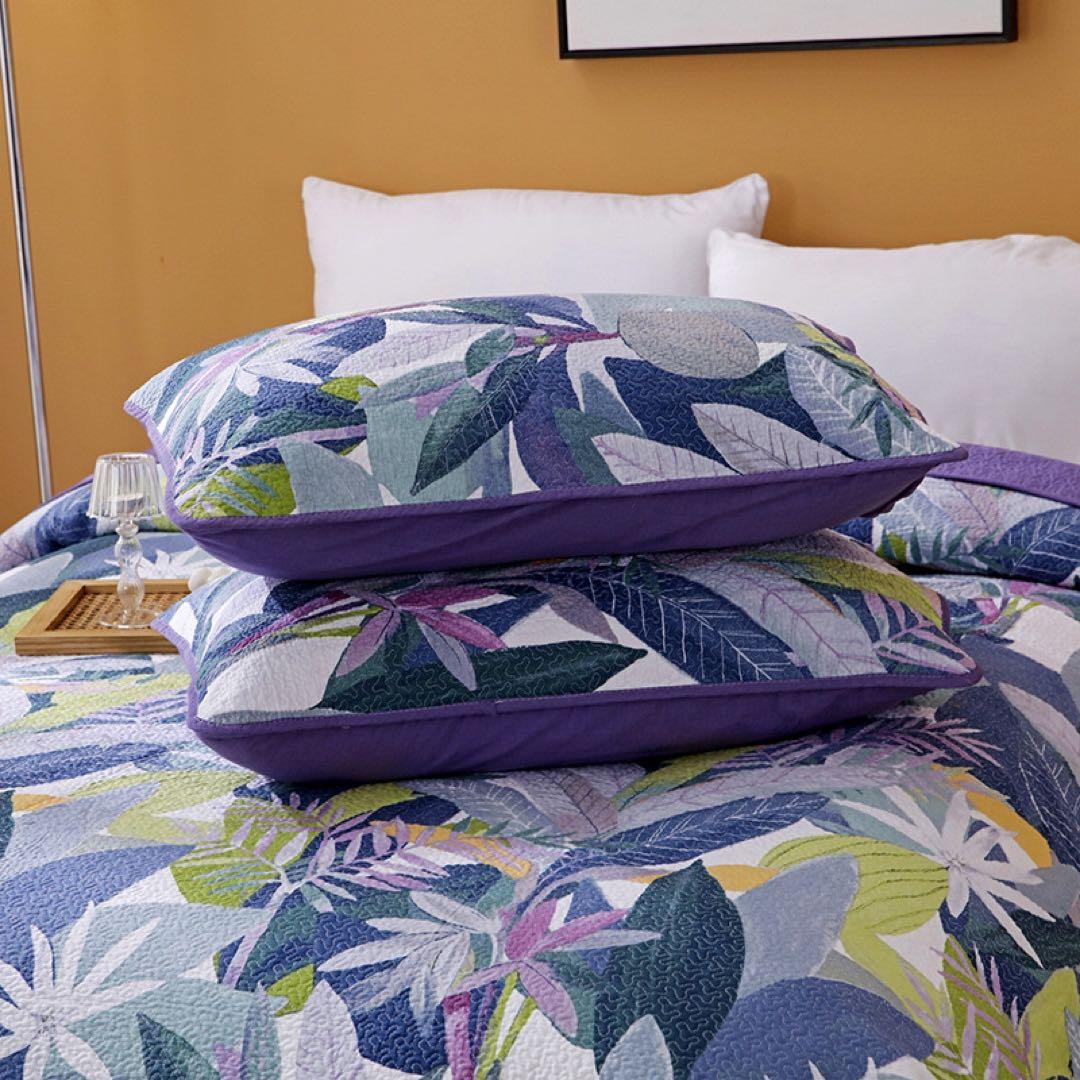 キルトベッドカバー3点セット綿マルチカバー キルティング 025