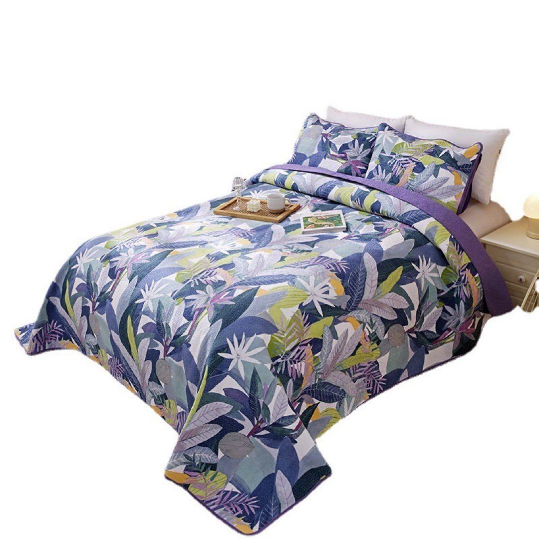 キルトベッドカバー3点セット綿マルチカバー キルティング 025