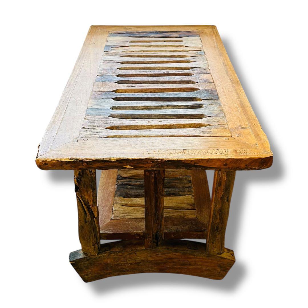 【送料無料】高級 木製 ヴィンテージ テーブル コテージ アジアン風 屋外 庭