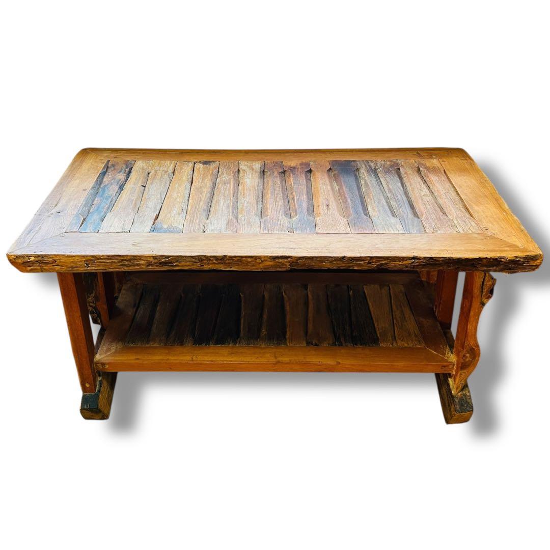 【送料無料】高級 木製 ヴィンテージ テーブル コテージ アジアン風 屋外 庭