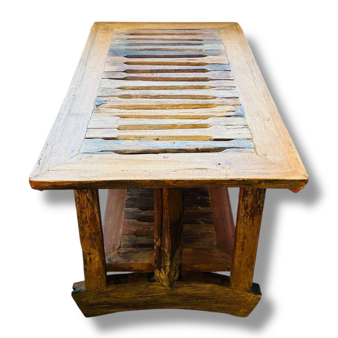 【送料無料】高級 木製 ヴィンテージ テーブル コテージ アジアン風 屋外 庭