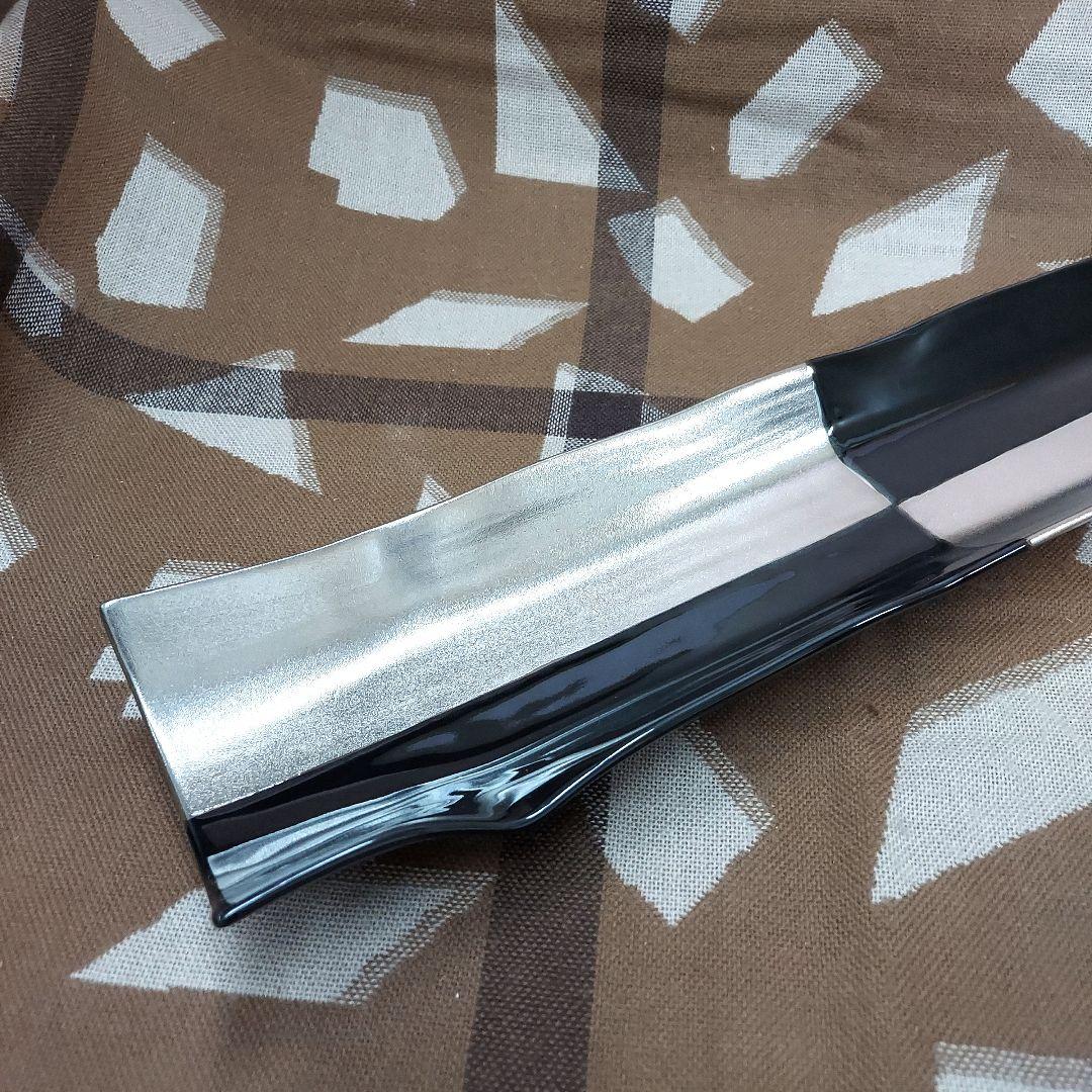 MN-2441-151☆有田焼　錦右衛門窯　筒型長皿　プラチナ黒市松