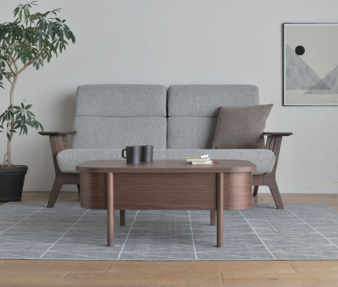 【未使用】フロウン リビングテーブル （リフトアップ） ウォールナット