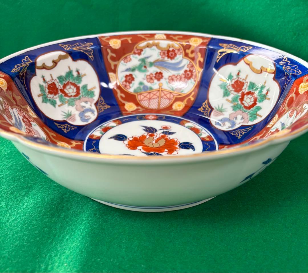 有田焼 松右衛門 菓子鉢 深鉢　和風花模様の陶磁器ボウル