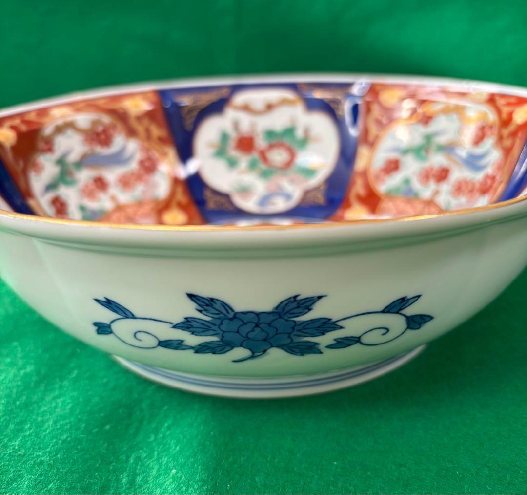有田焼 松右衛門 菓子鉢 深鉢　和風花模様の陶磁器ボウル