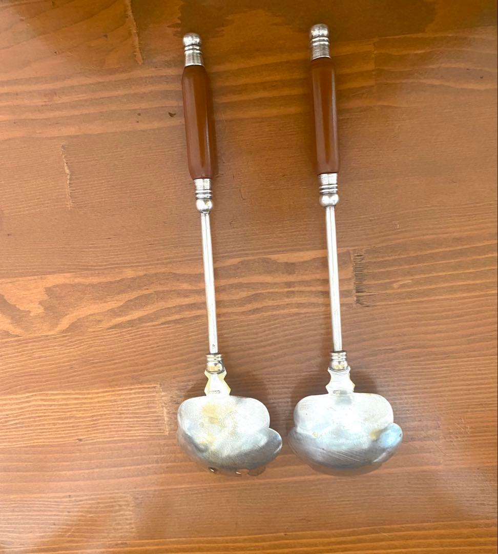 ドイツ製サービングスプーンセット、銀メッキカトラリー品質グレードの示す刻印、