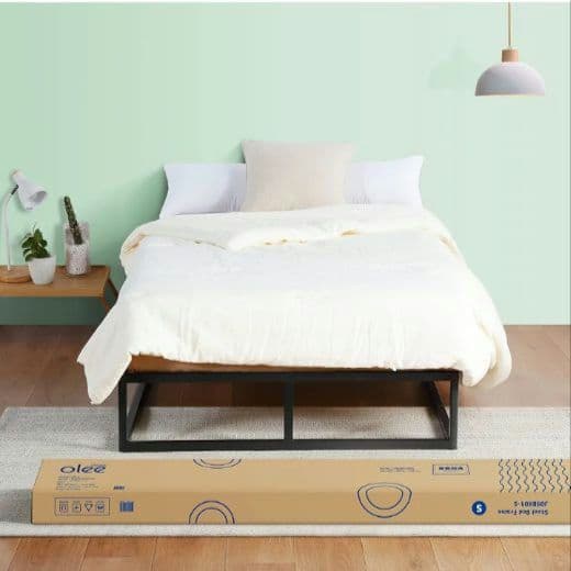 H　オリースリープ　メタルプラットフォームベッドフレーム　ブラックシングル　YK