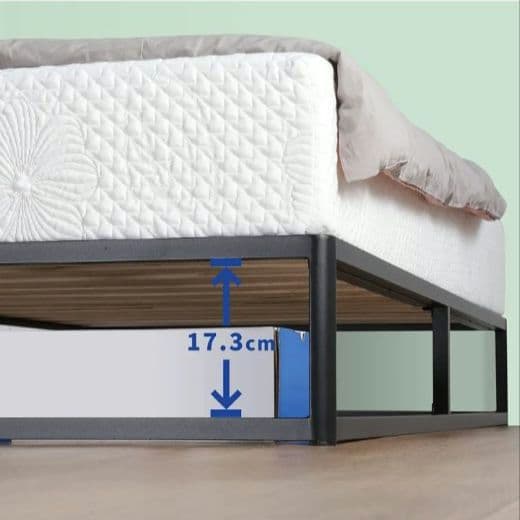 H　オリースリープ　メタルプラットフォームベッドフレーム　ブラックシングル　YK