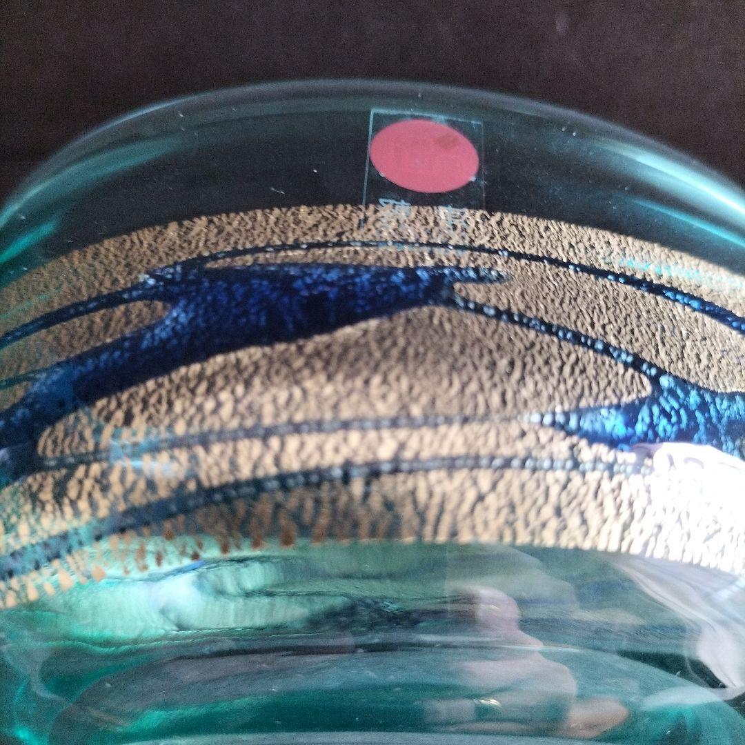 青森伝統工芸品 津軽びいどろ金彩碧瑠璃酒器セットと九谷青粒鉄