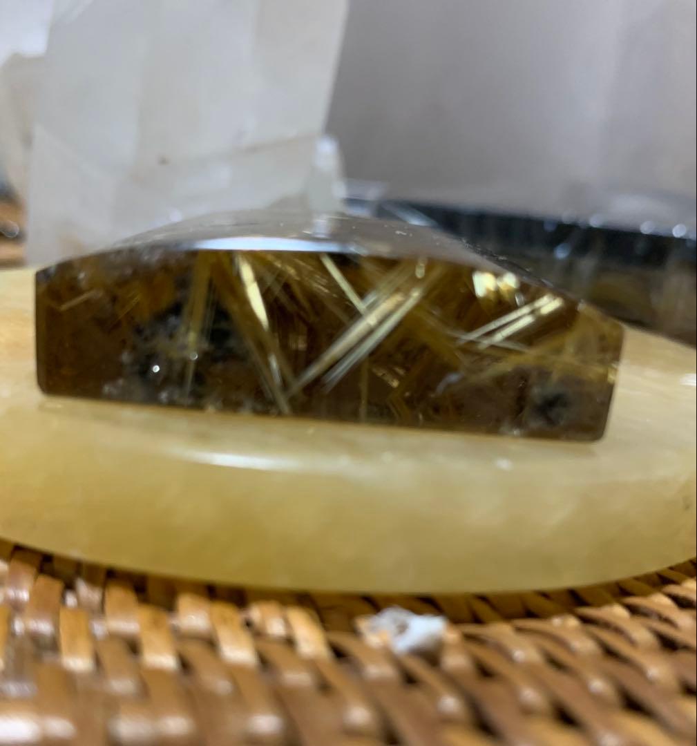 太陽放射ルチル　ケース付　46mm✖️37mm 厚さ10mm