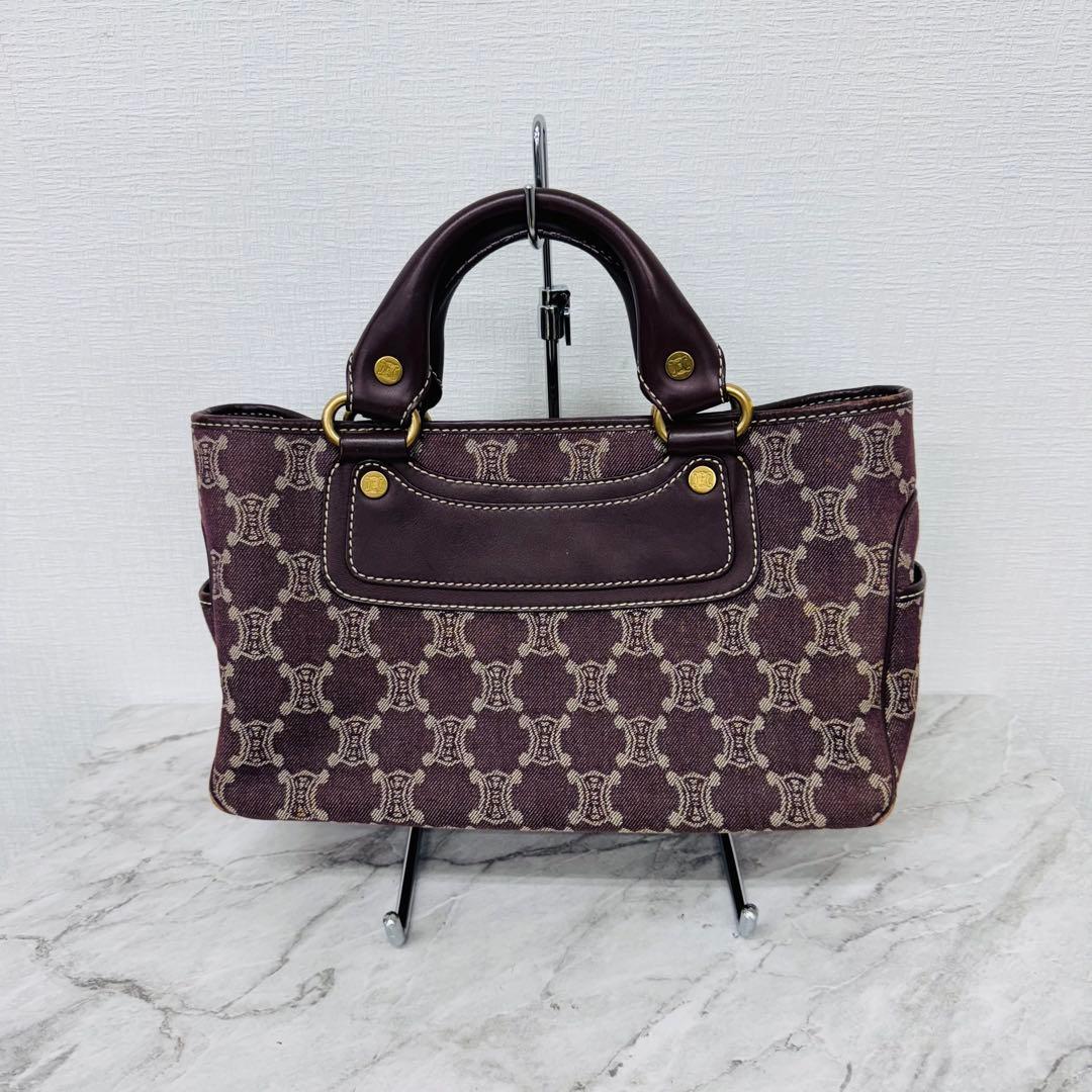 ✨CELINE✨セリーヌ✨パリマカダム✨デニム✨ワインレッド✨ブギーバッグ✨