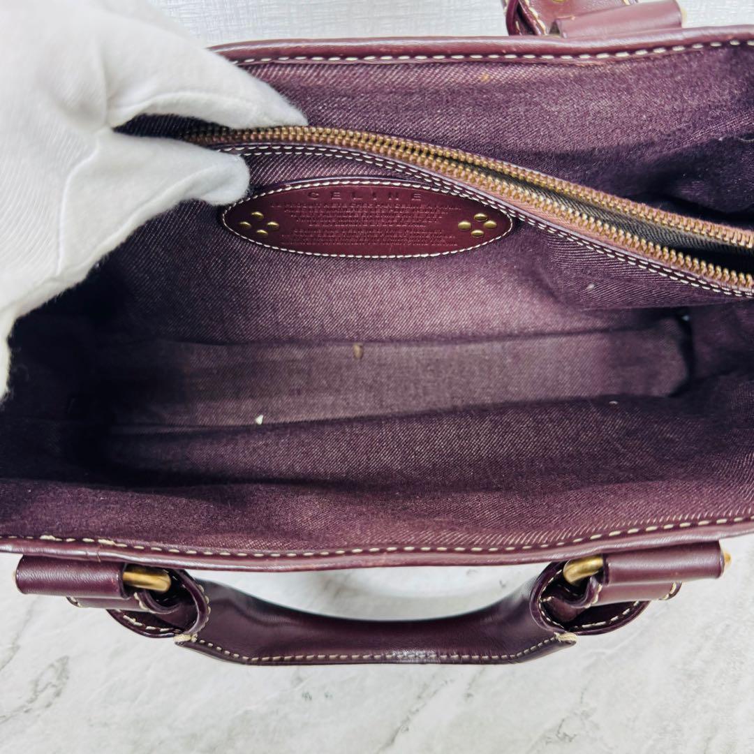 ✨CELINE✨セリーヌ✨パリマカダム✨デニム✨ワインレッド✨ブギーバッグ✨