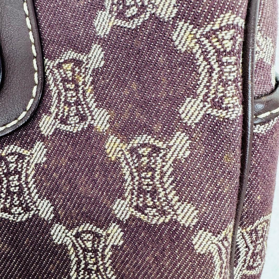 ✨CELINE✨セリーヌ✨パリマカダム✨デニム✨ワインレッド✨ブギーバッグ✨
