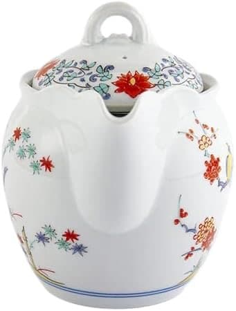 値下げ 新品 有田焼 錦岩花鳥文 ウーロンポット 金網付 ティーポット