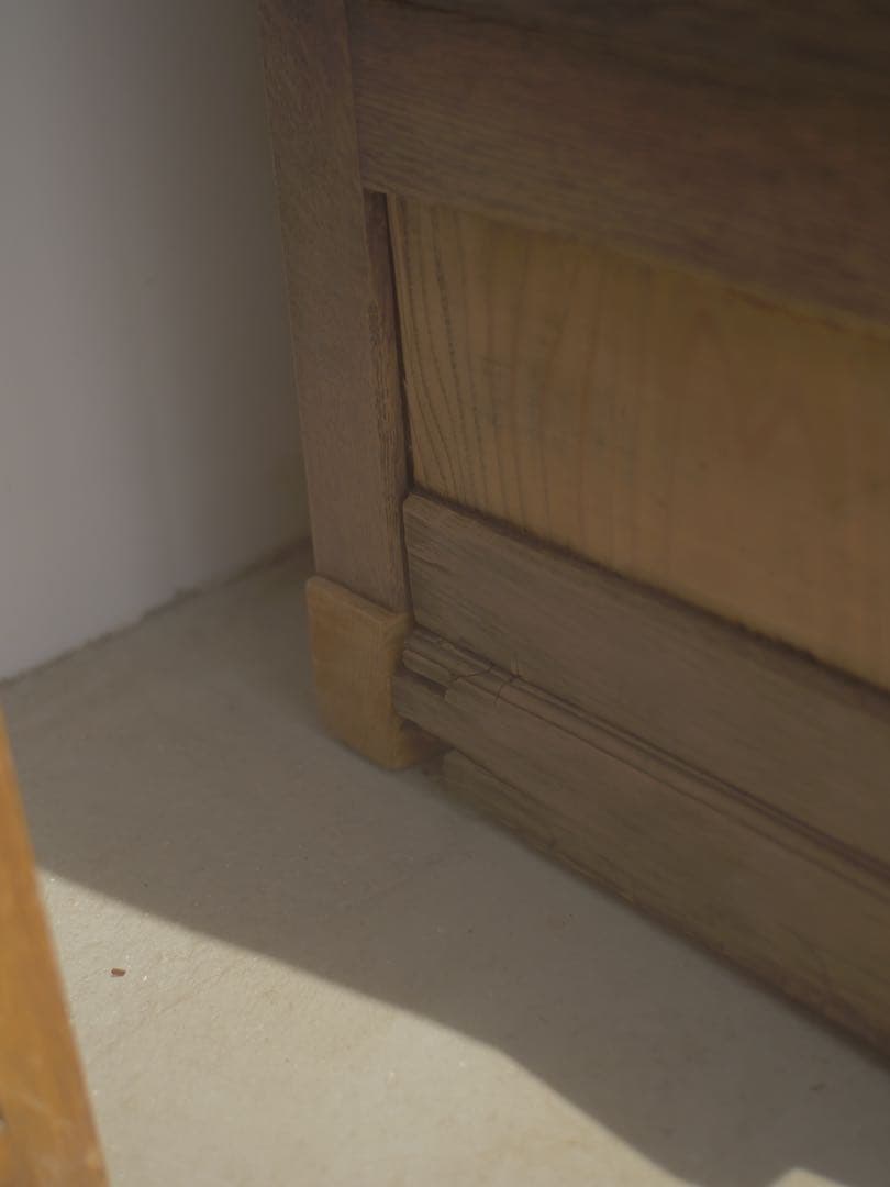 食器棚　水屋箪笥　ゆらゆらガラス　現状　古家具　古道具　アンティーク昭和レトロ未