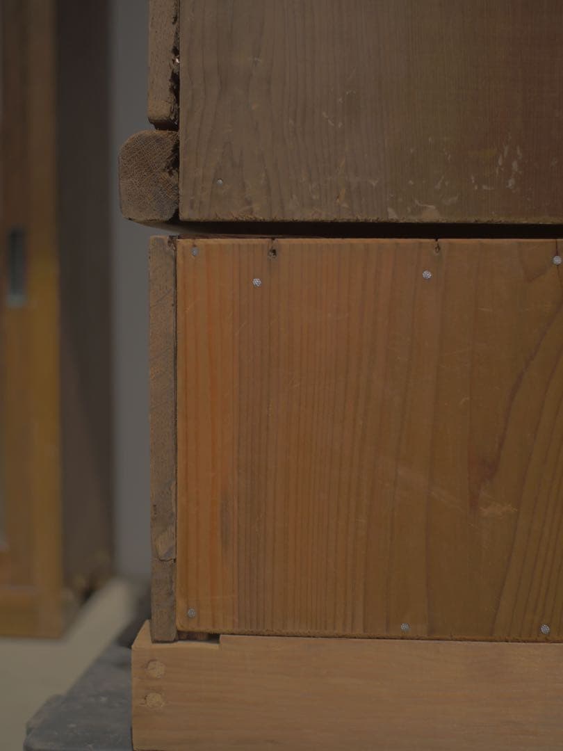 食器棚　水屋箪笥　ゆらゆらガラス　現状　古家具　古道具　アンティーク昭和レトロ未