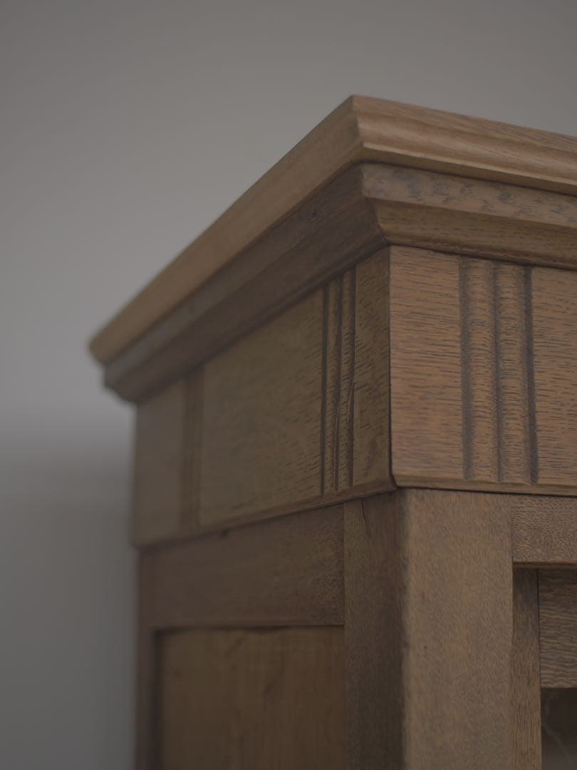 食器棚　水屋箪笥　ゆらゆらガラス　現状　古家具　古道具　アンティーク昭和レトロ未