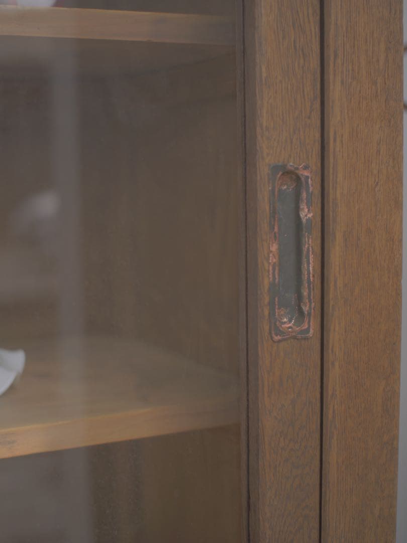 食器棚　水屋箪笥　ゆらゆらガラス　現状　古家具　古道具　アンティーク昭和レトロ未