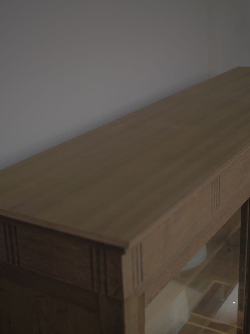 食器棚　水屋箪笥　ゆらゆらガラス　現状　古家具　古道具　アンティーク昭和レトロ未