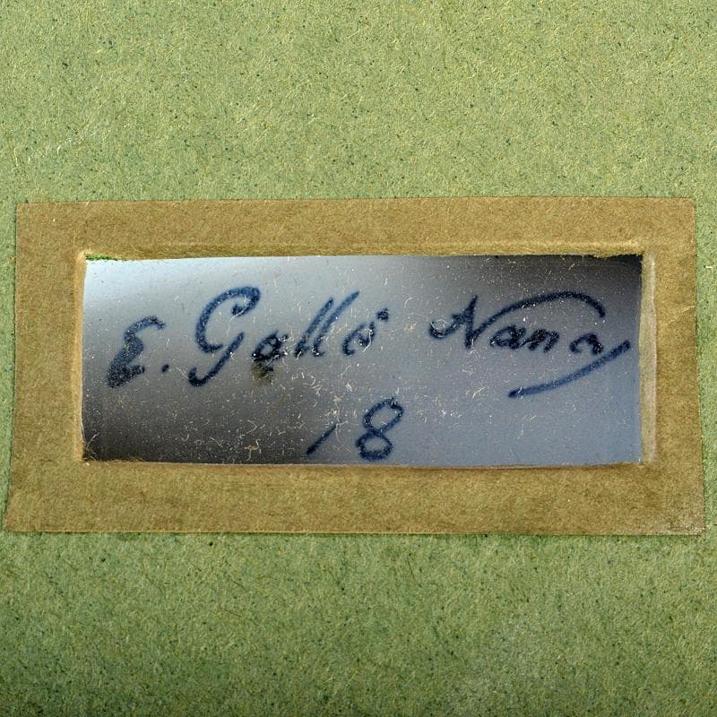 仏蘭西十九世紀 エミール・ガレ作 花文 飾絵皿 サイン入 額装 K R5293B