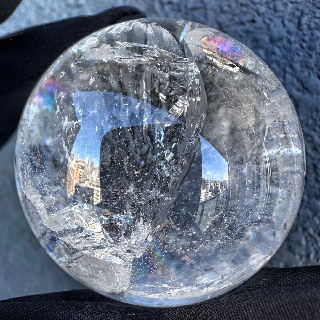 爆レア❗️アゼツライト☆レインボー☆ヒマラヤ水晶 丸玉☆虹☆パワー浄化A1321