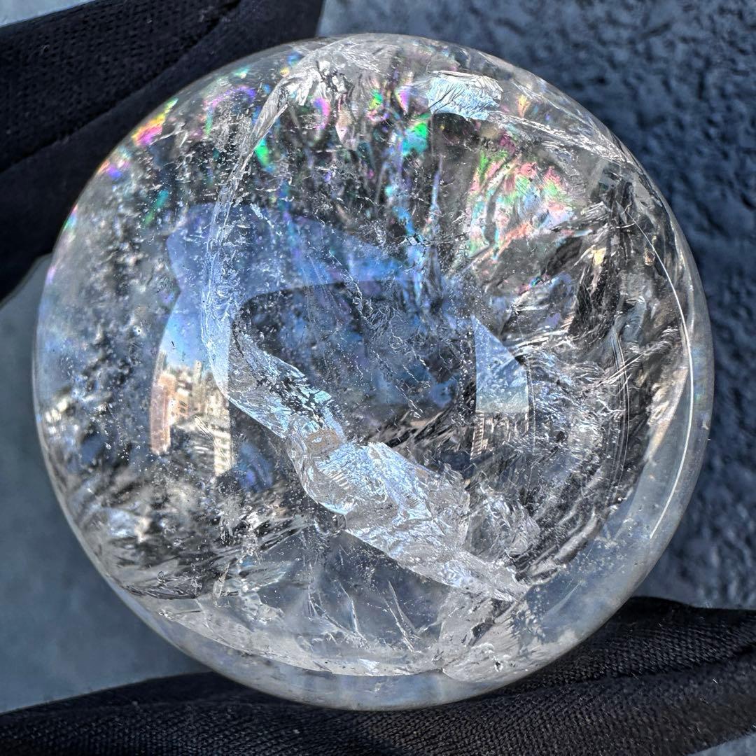 爆レア❗️アゼツライト☆レインボー☆ヒマラヤ水晶 丸玉☆虹☆パワー浄化A1321