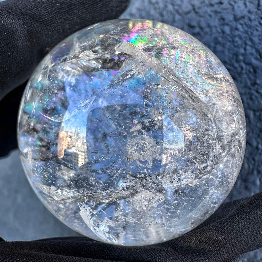 爆レア❗️アゼツライト☆レインボー☆ヒマラヤ水晶 丸玉☆虹☆パワー浄化A1321