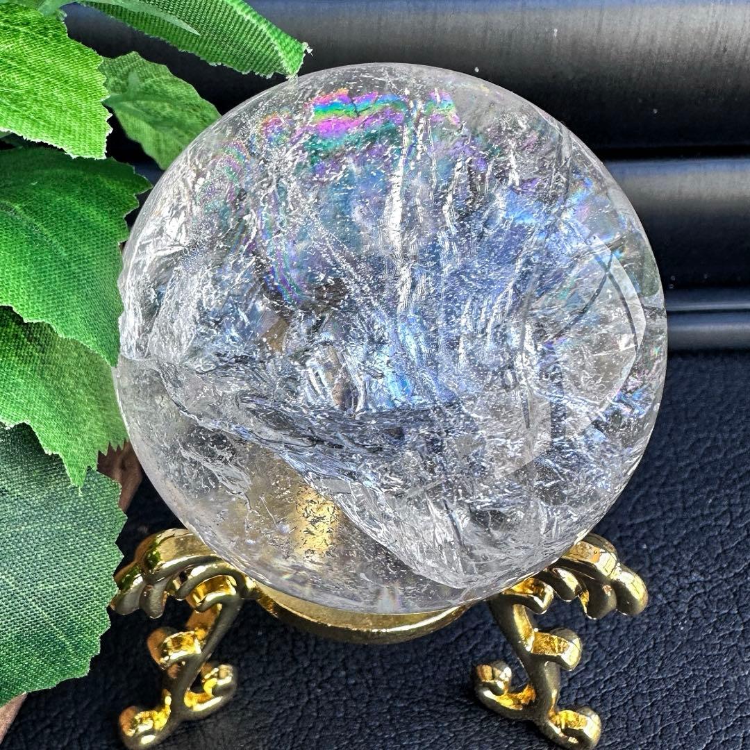 爆レア❗️アゼツライト☆レインボー☆ヒマラヤ水晶 丸玉☆虹☆パワー浄化A1321