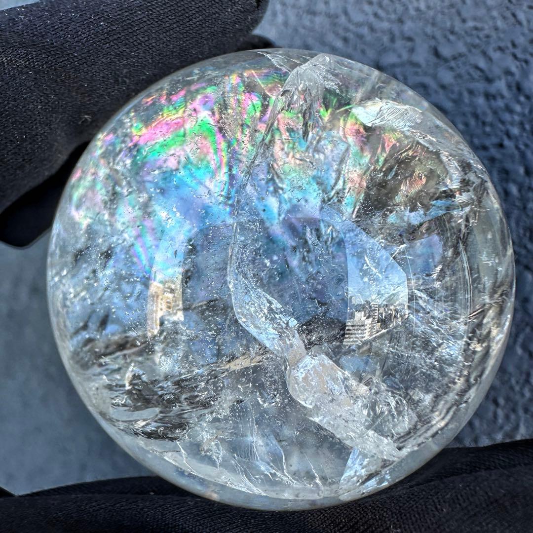 爆レア❗️アゼツライト☆レインボー☆ヒマラヤ水晶 丸玉☆虹☆パワー浄化A1321