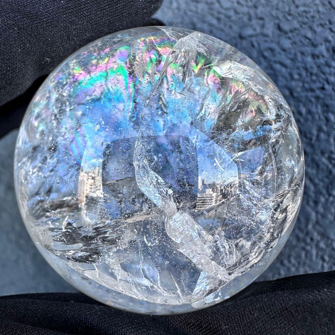 爆レア❗️アゼツライト☆レインボー☆ヒマラヤ水晶 丸玉☆虹☆パワー浄化A1321