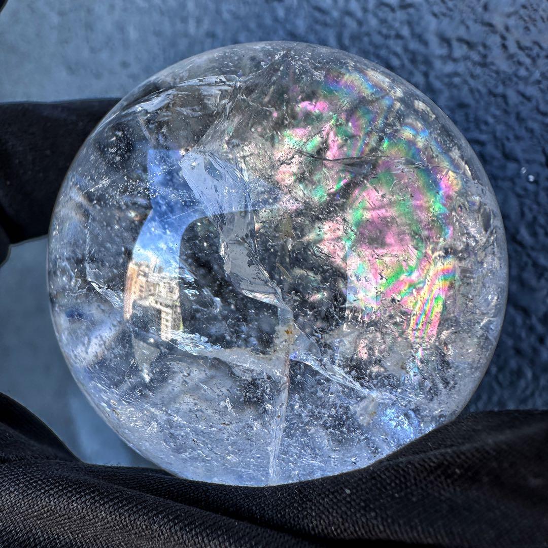 爆レア❗️アゼツライト☆レインボー☆ヒマラヤ水晶 丸玉☆虹☆パワー浄化A1321