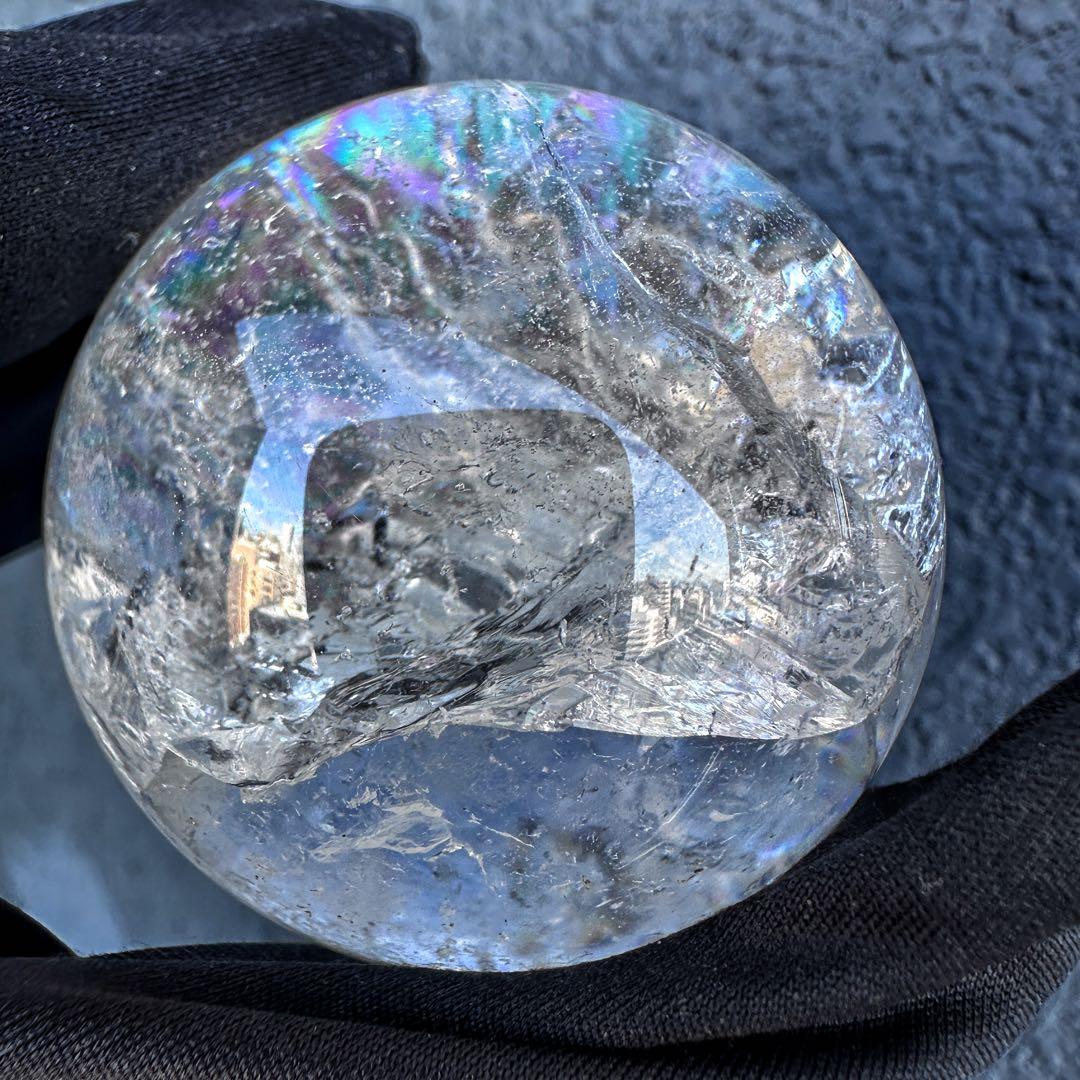 爆レア❗️アゼツライト☆レインボー☆ヒマラヤ水晶 丸玉☆虹☆パワー浄化A1321