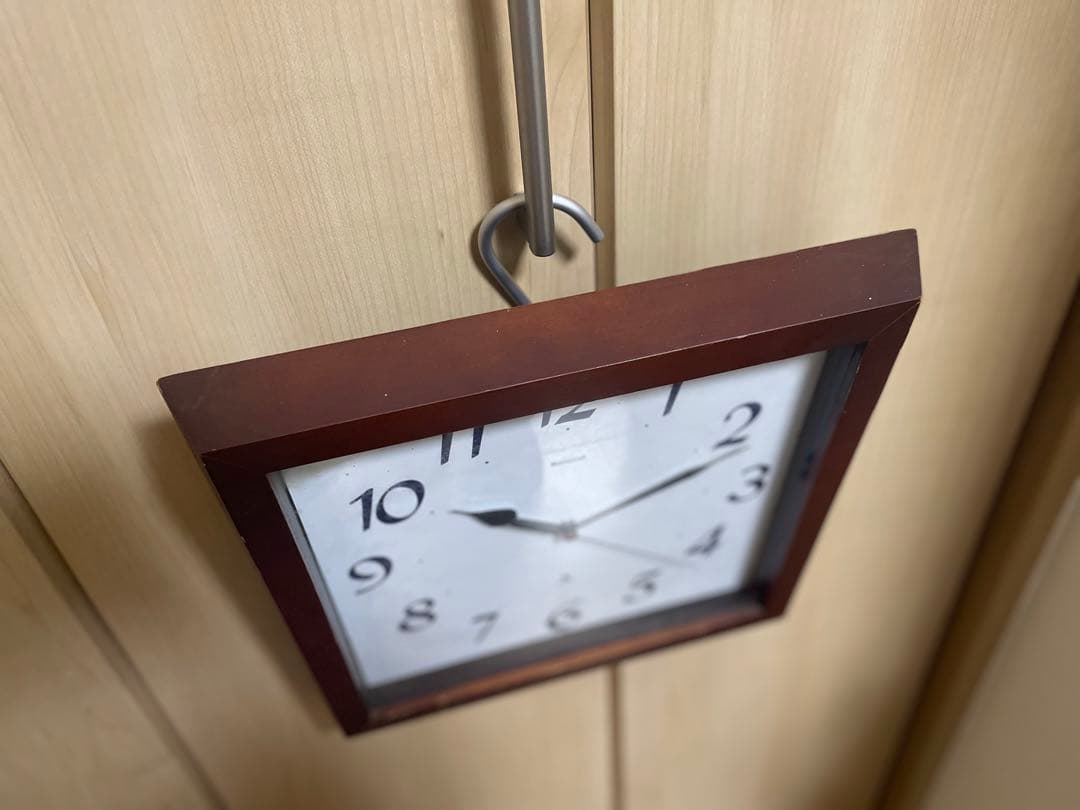 80's　昭和レトロ　ナショナル　掛け時計　ミッドセンチュリー　ビンテージ　木製