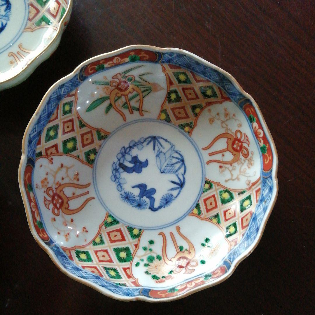 古伊万里　金彩膾皿　5客　15.2cm　幕末〜明治初期