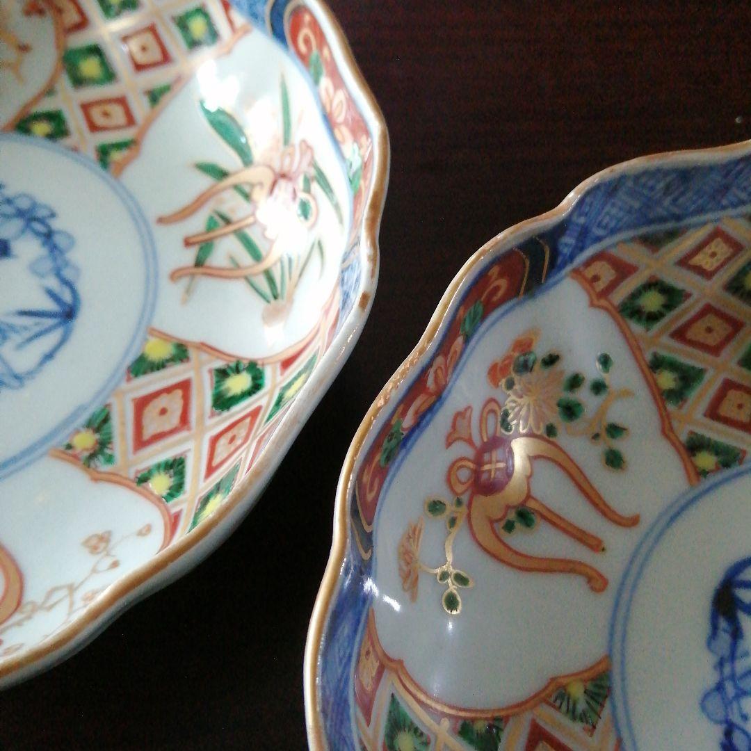 古伊万里　金彩膾皿　5客　15.2cm　幕末〜明治初期